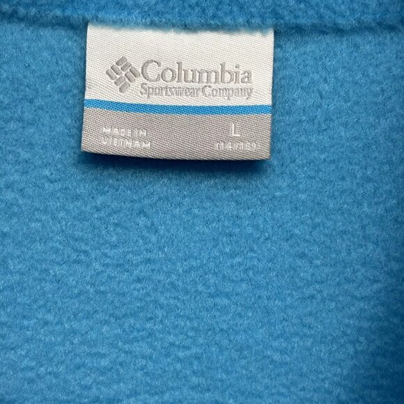 Columbia Youth Girls Full Zip Fleece Jacket Sz 14-16 (L) Light Blue Zip Pockets - Picture 5 of 9